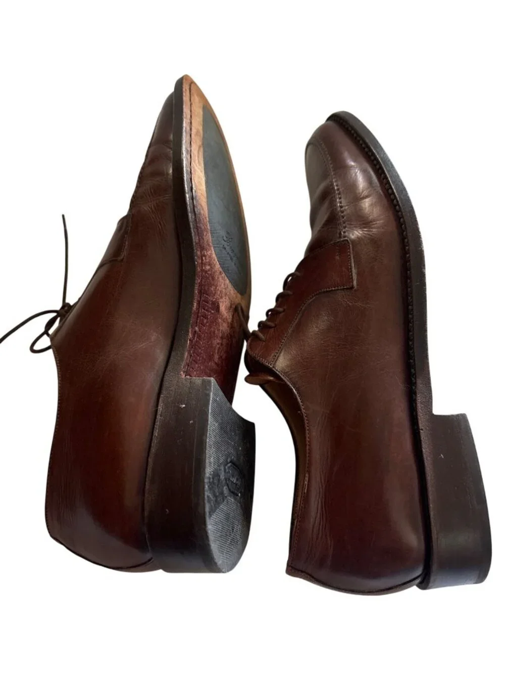 Bragano Mens Leather Brown Dress Shoes Made In Italy Size 11 M